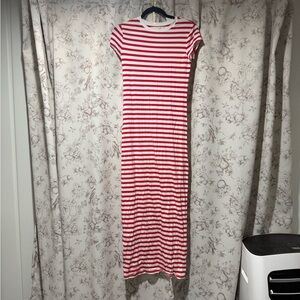 a new day Red and White Striped Maxi Dress